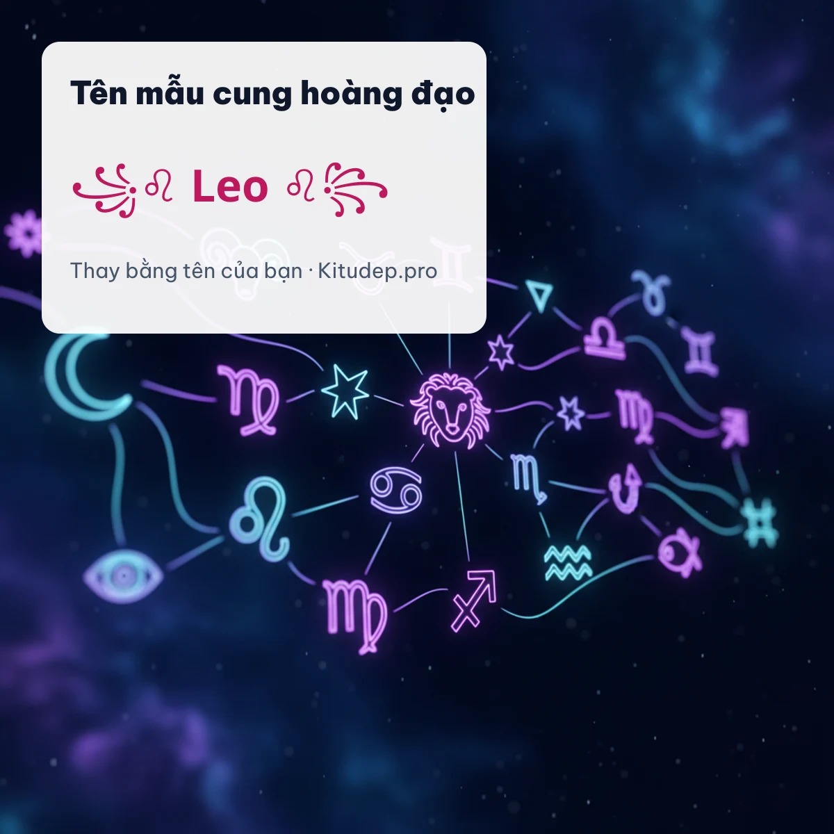 Tên mẫu ghép kí tự cung hoàng đạo